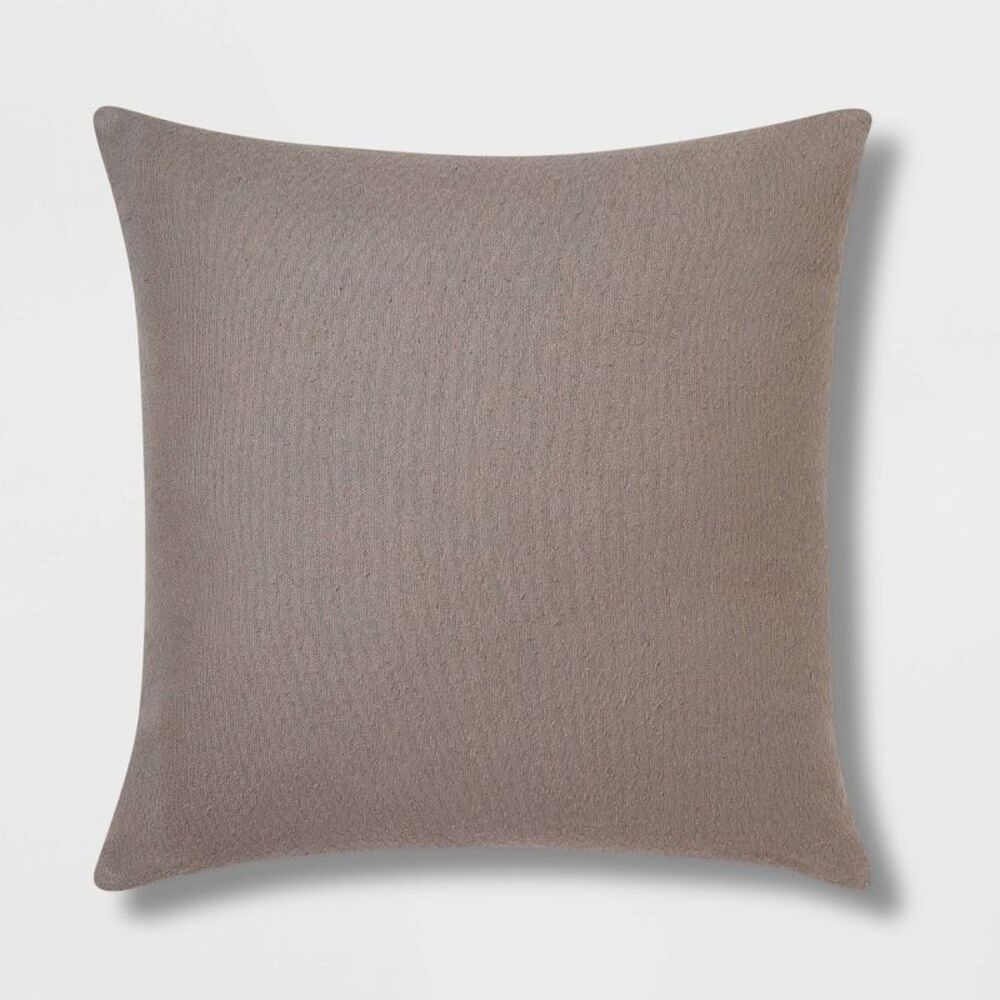 Euro Boucle Colorblock Square Couch Decorative Pillow - Dark Gray